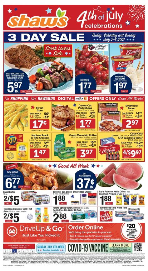 Shaws preview ad - Browse all Shaw's locations in Vermont for pharmacies and weekly deals on fresh produce, meat, seafood, bakery, deli, beer, wine and liquor.